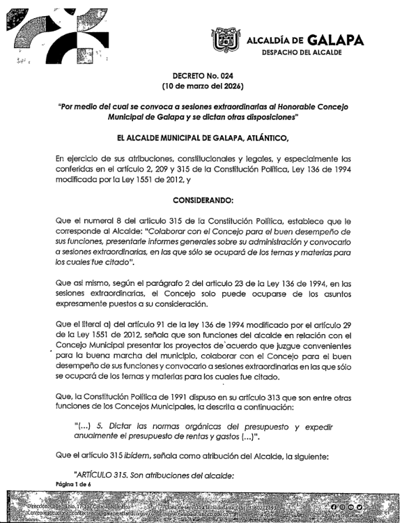 DECRETO No 024