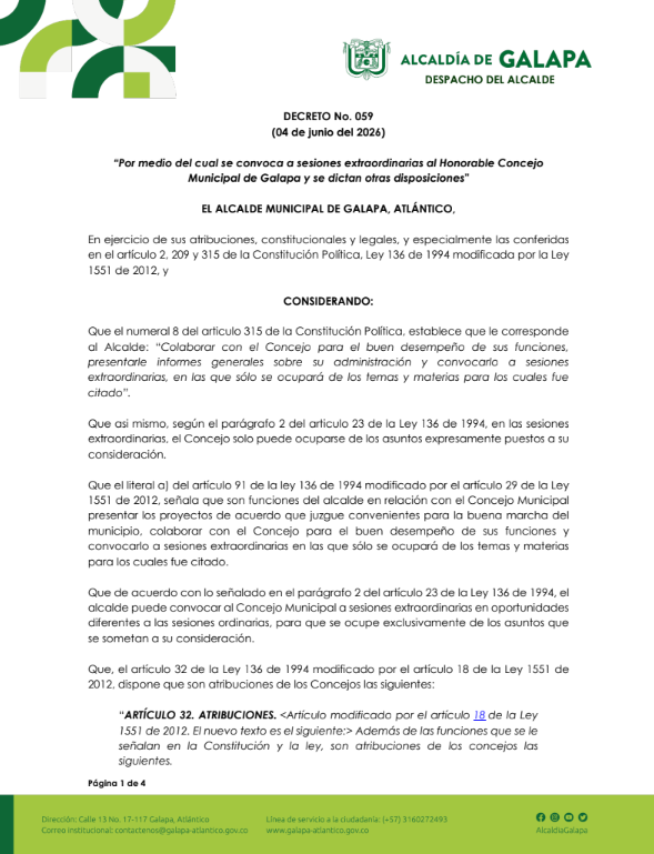 DECRETO No. 059