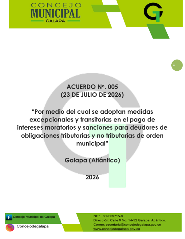 ACUERDO 005 DEL 2026